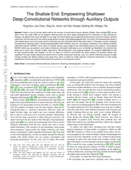 The Shallow End: Empowering Shallower Deep-Convolutional Networks
  through Auxiliary Outputs