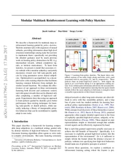Modular Multitask Reinforcement Learning with Policy Sketches