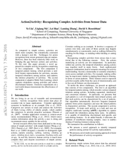 Action2Activity: Recognizing Complex Activities from Sensor Data