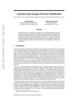 Log-time and Log-space Extreme Classification