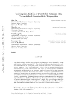 Convergence Analysis of Distributed Inference with Vector-Valued
  Gaussian Belief Propagation