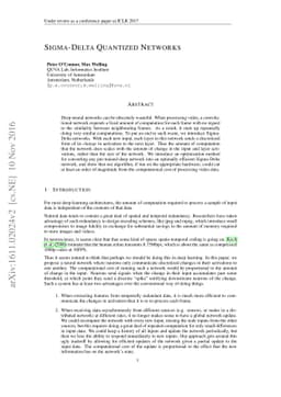 Sigma Delta Quantized Networks