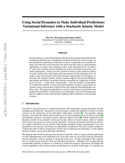 Using Social Dynamics to Make Individual Predictions: Variational
  Inference with a Stochastic Kinetic Model