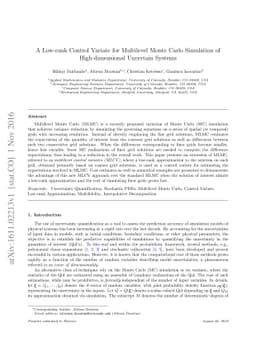 A Low-rank Control Variate for Multilevel Monte Carlo Simulation of
  High-dimensional Uncertain Systems