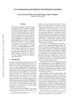 A Convolutional Encoder Model for Neural Machine Translation