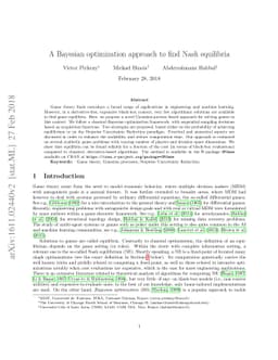 A Bayesian optimization approach to find Nash equilibria