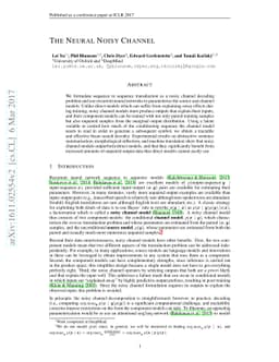 The Neural Noisy Channel