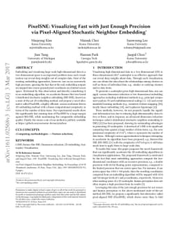 PixelSNE: Visualizing Fast with Just Enough Precision via Pixel-Aligned
  Stochastic Neighbor Embedding
