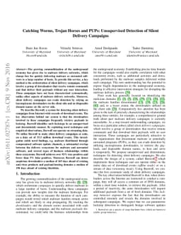 Catching Worms, Trojan Horses and PUPs: Unsupervised Detection of Silent
  Delivery Campaigns