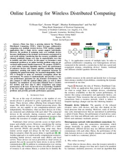 Online Learning for Wireless Distributed Computing