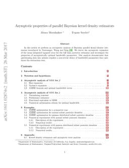 Asymptotic properties of parallel Bayesian kernel density estimators