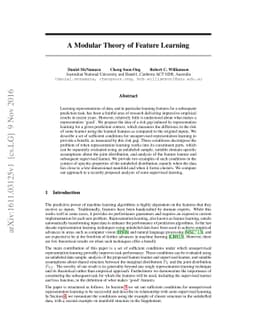 A Modular Theory of Feature Learning