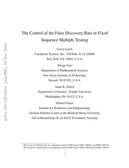 The Control of the False Discovery Rate in Fixed Sequence Multiple
  Testing