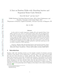 A Note on Random Walks with Absorbing barriers and Sequential Monte
  Carlo Methods