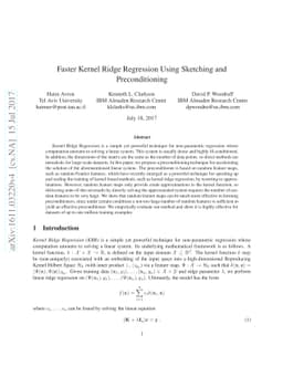 Faster Kernel Ridge Regression Using Sketching and Preconditioning