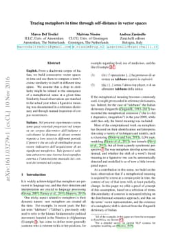 Tracing metaphors in time through self-distance in vector spaces