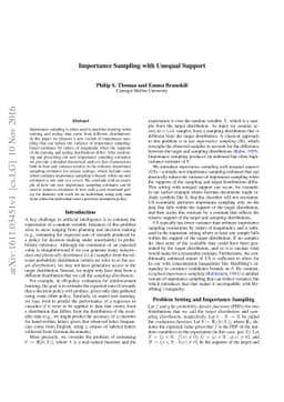 Importance Sampling with Unequal Support
