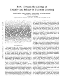 Towards the Science of Security and Privacy in Machine Learning