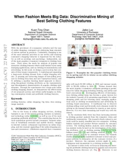 When Fashion Meets Big Data: Discriminative Mining of Best Selling
  Clothing Features