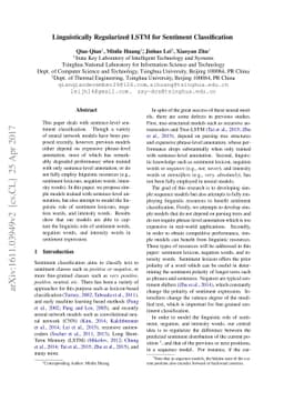 Linguistically Regularized LSTMs for Sentiment Classification