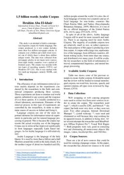 1.5 billion words Arabic Corpus
