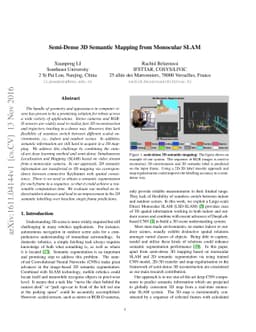 Semi-Dense 3D Semantic Mapping from Monocular SLAM