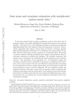 Joint mean and covariance estimation with unreplicated matrix-variate
  data