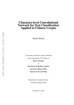 Character-level Convolutional Network for Text Classification Applied to
  Chinese Corpus