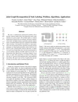 Joint Graph Decomposition and Node Labeling: Problem, Algorithms,
  Applications