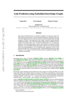 Link Prediction using Embedded Knowledge Graphs