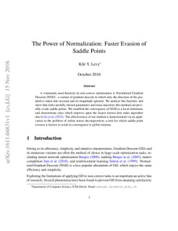 The Power of Normalization: Faster Evasion of Saddle Points