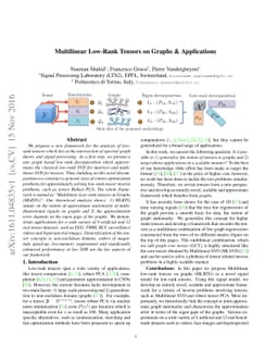 Multilinear Low-Rank Tensors on Graphs & Applications