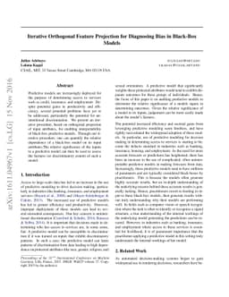 Iterative Orthogonal Feature Projection for Diagnosing Bias in Black-Box
  Models