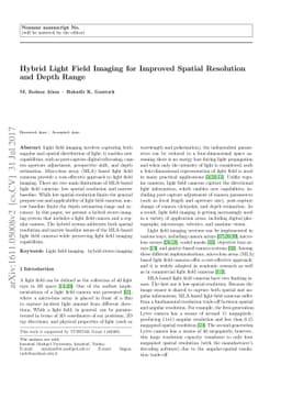 Hybrid Light Field Imaging for Improved Spatial Resolution and Depth
  Range