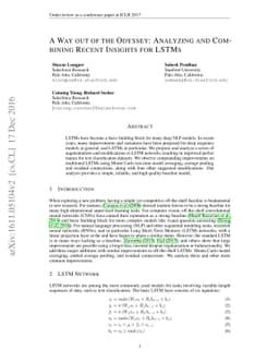 A Way out of the Odyssey: Analyzing and Combining Recent Insights for
  LSTMs