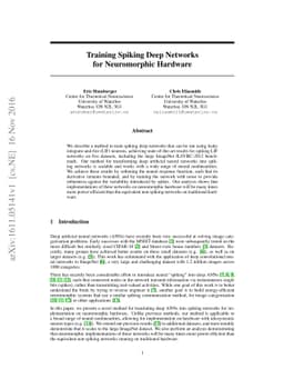 Training Spiking Deep Networks for Neuromorphic Hardware