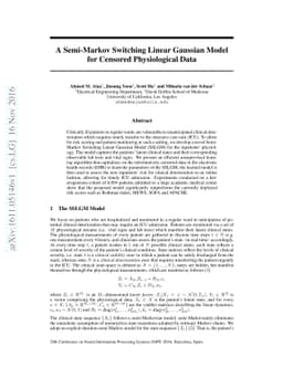 A Semi-Markov Switching Linear Gaussian Model for Censored Physiological
  Data