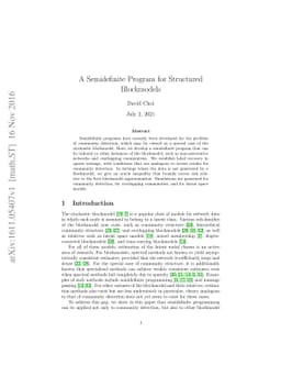 A Semidefinite Program for Structured Blockmodels