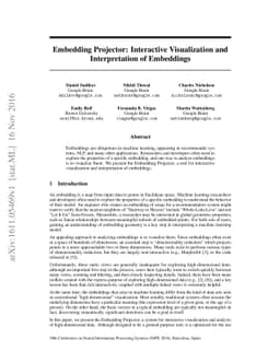 Embedding Projector: Interactive Visualization and Interpretation of
  Embeddings