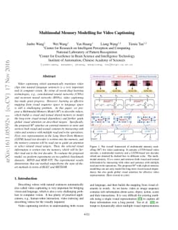Multimodal Memory Modelling for Video Captioning