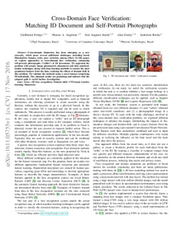 Cross-Domain Face Verification: Matching ID Document and Self-Portrait
  Photographs