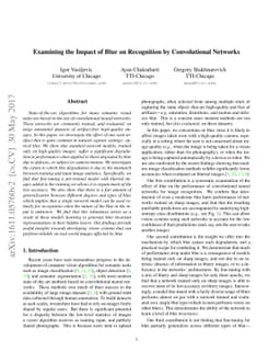 Examining the Impact of Blur on Recognition by Convolutional Networks