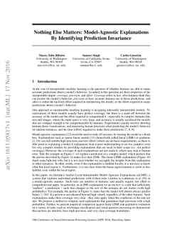 Nothing Else Matters: Model-Agnostic Explanations By Identifying
  Prediction Invariance