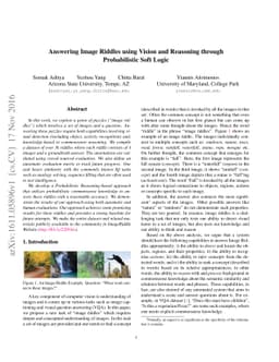 Answering Image Riddles using Vision and Reasoning through Probabilistic
  Soft Logic