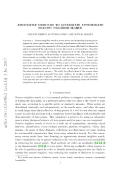 Associative Memories to Accelerate Approximate Nearest Neighbor Search
