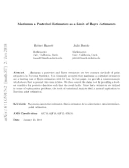 Maximum a Posteriori Estimators as a Limit of Bayes Estimators