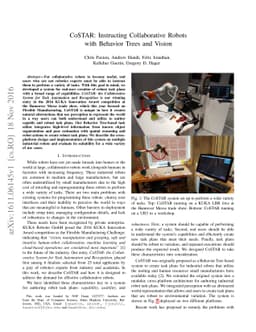 CoSTAR: Instructing Collaborative Robots with Behavior Trees and Vision