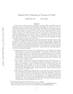Optimal Key Consensus in Presence of Noise