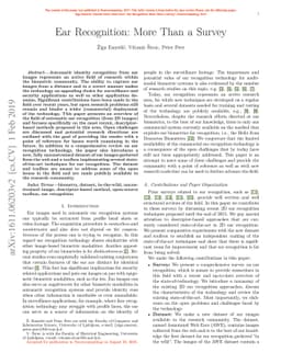 Ear Recognition: More Than a Survey