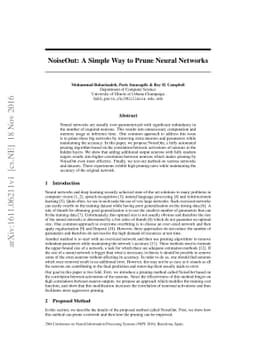 NoiseOut: A Simple Way to Prune Neural Networks
